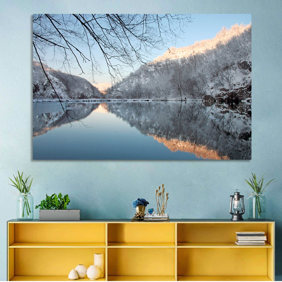 Kozjak Lake Wall Art in a room, landscape