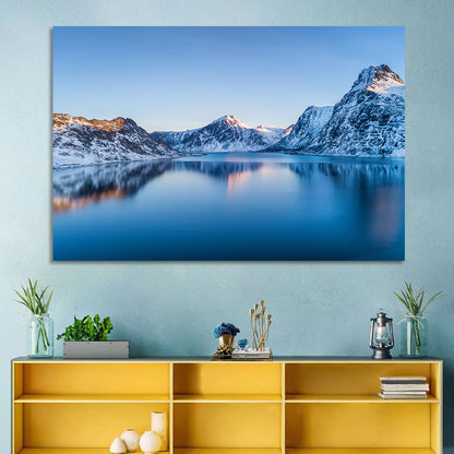 Snowy Lofoten Reflection Wall Art
