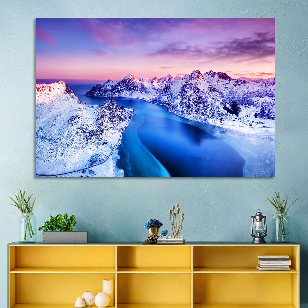 Flakstadpollen Fjord at Sunset Wall Art