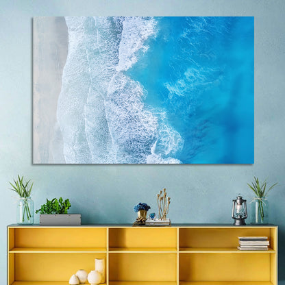 Aerial Turquoise Beach Waves Wall Art