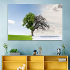 Summer to Winter Split Tree Wall Art
