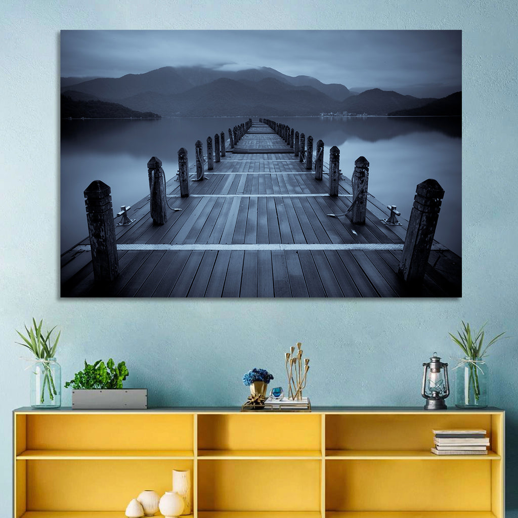 Long Lake Pier at Dusk Wall Art