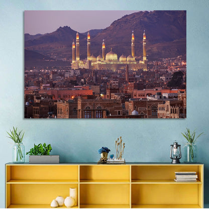 Al-saleh Mosque at Dusk Wall Art