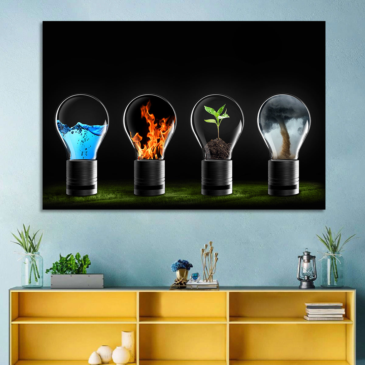 Elemental Light Bulbs Wall Art
