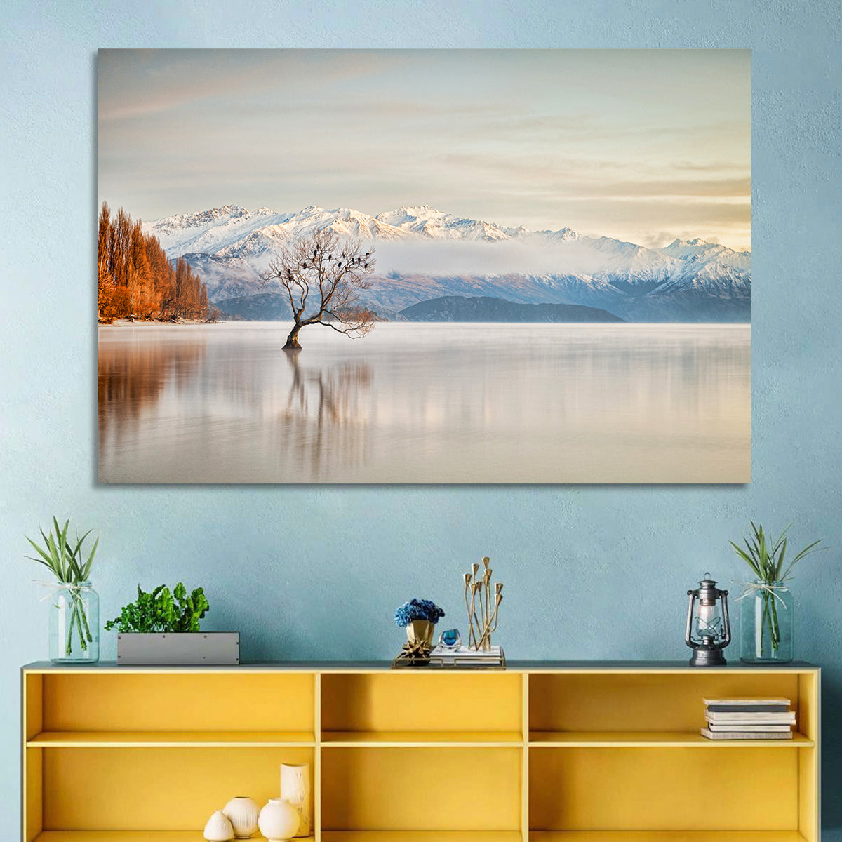 That Wanaka Tree, Lake Wanaka Wall Art in a room, landscape