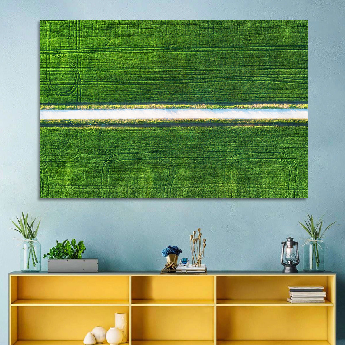 Aerial Irrigation Canal View Wall Art