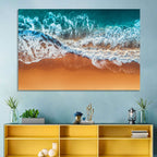 Aerial Beach Waves Wall Art