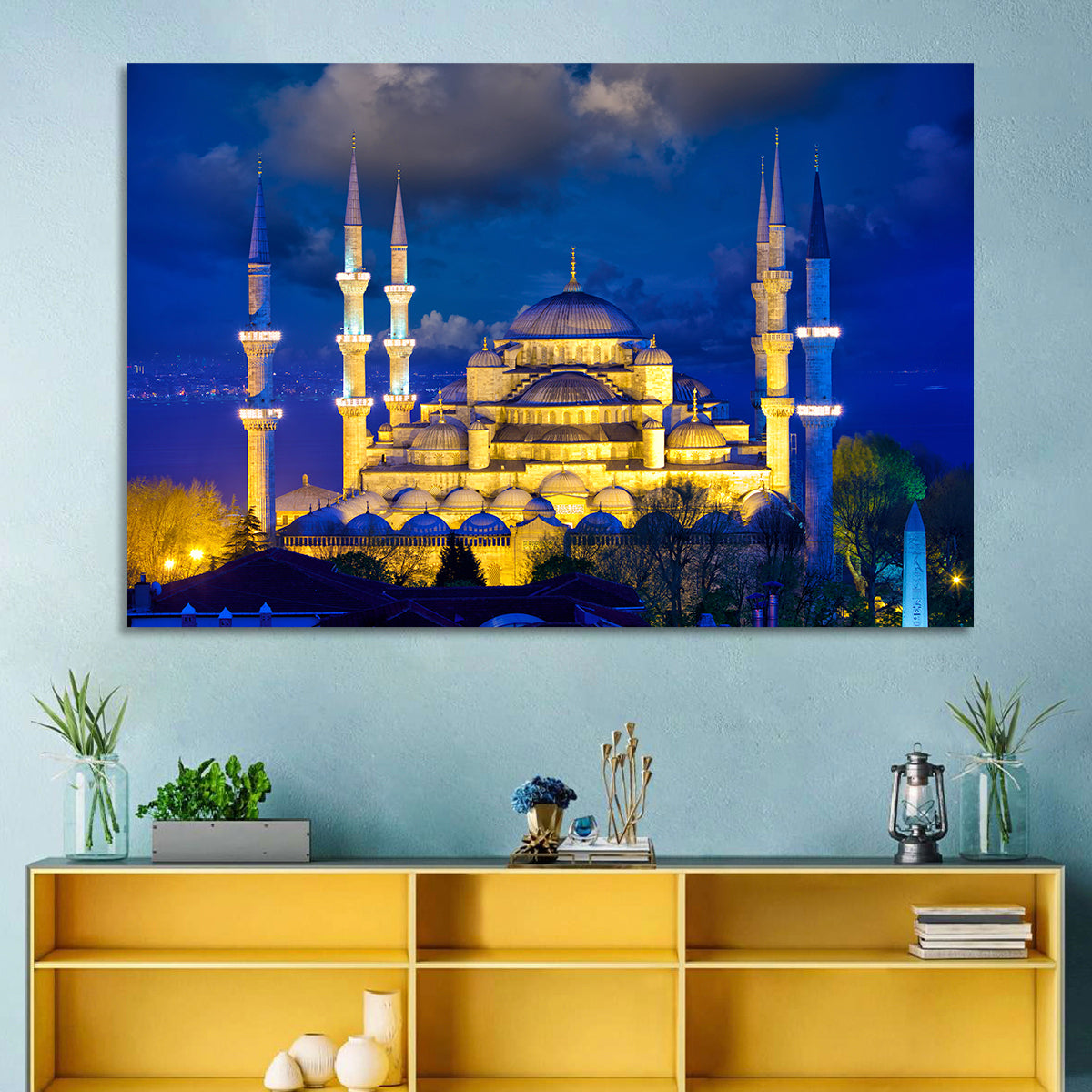 Sultanahmet Camii at Twilight Wall Art in a room, landscape