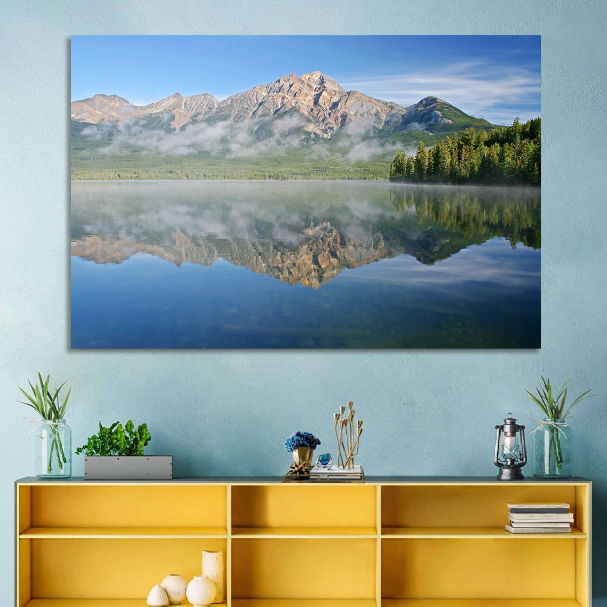Pyramid Mountain Reflection Wall Art