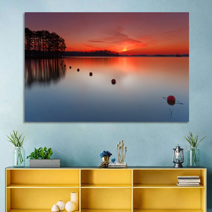 Lake Lanier Buoys at Sunset Wall Art