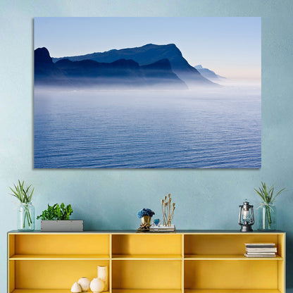Misty Coastal Cliffs and Mountain Layers Wall Art