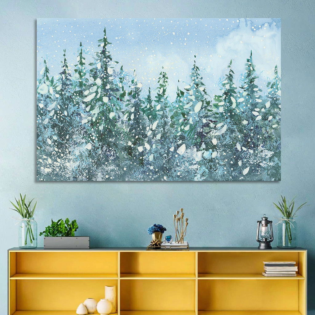 Snowy Spruce Forest Wall Art