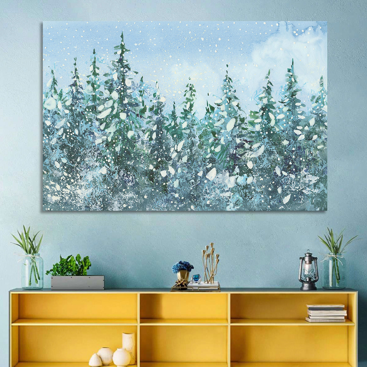 Snowy Spruce Forest Wall Art