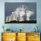 Cooling Towers at Coal Power Plant Wall Art