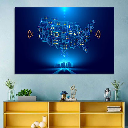 USA Circuit Map Wall Art
