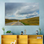 Montana Road Through Golden Hills Wall Art