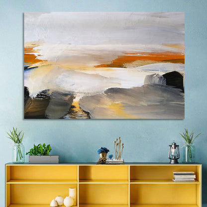 Misty Coastal Horizon Wall Art