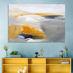 White Coastal Abstract Landscape Wall Art