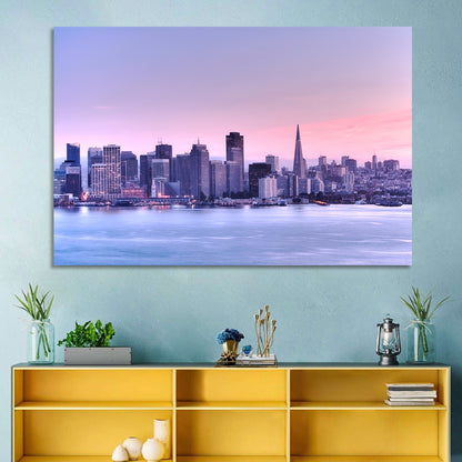 San Francisco Skyline at Lavender Dusk Wall Art