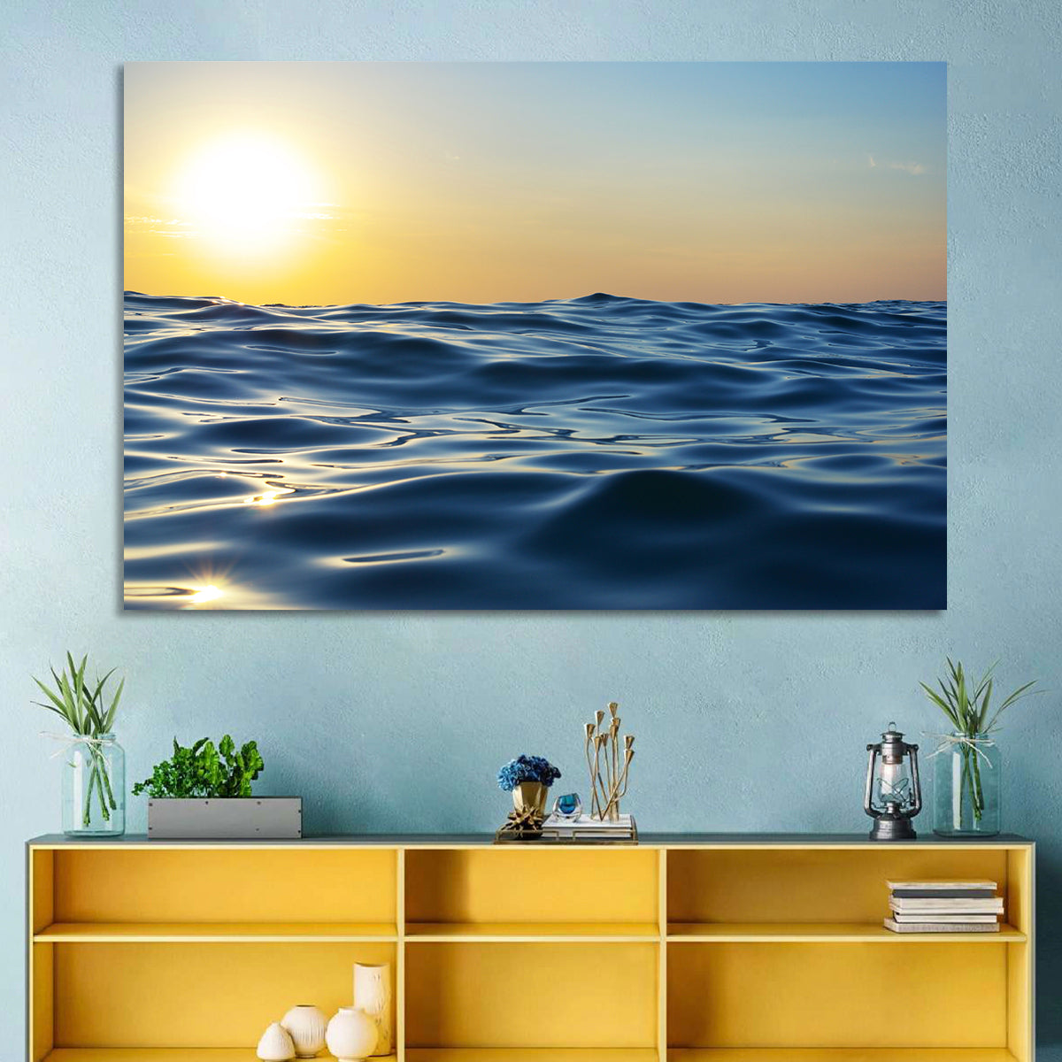 Sunset Over Calm Waves Wall Art