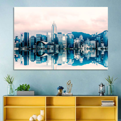 Victoria Harbour Sketch at Dusk Wall Art