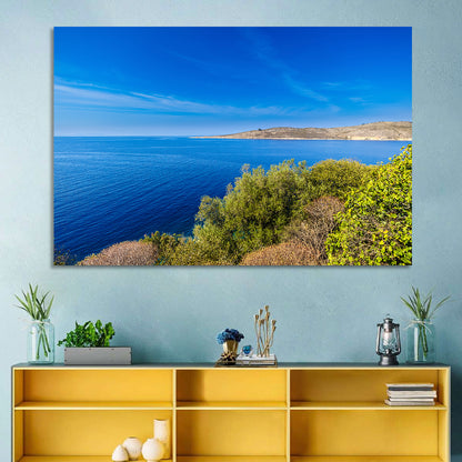 Sunlit Albanian Coastline Wall Art