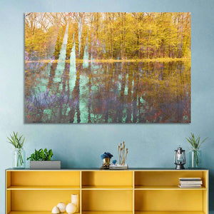 Autumn River Reflection Wall Art