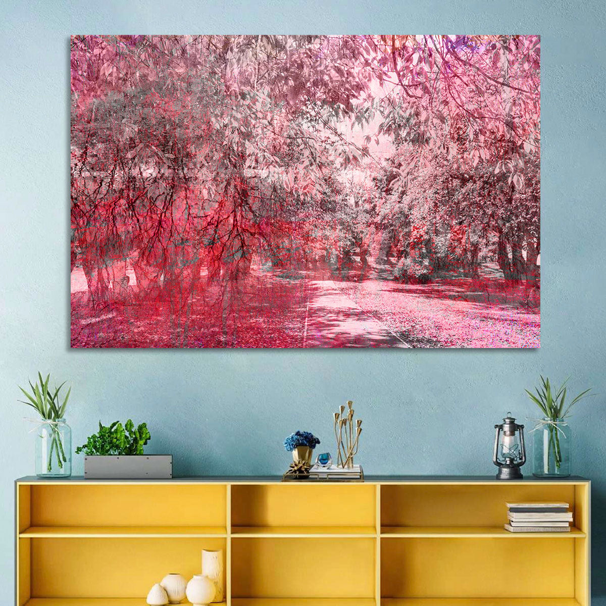 Pink Autumn Pathway Wall Art
