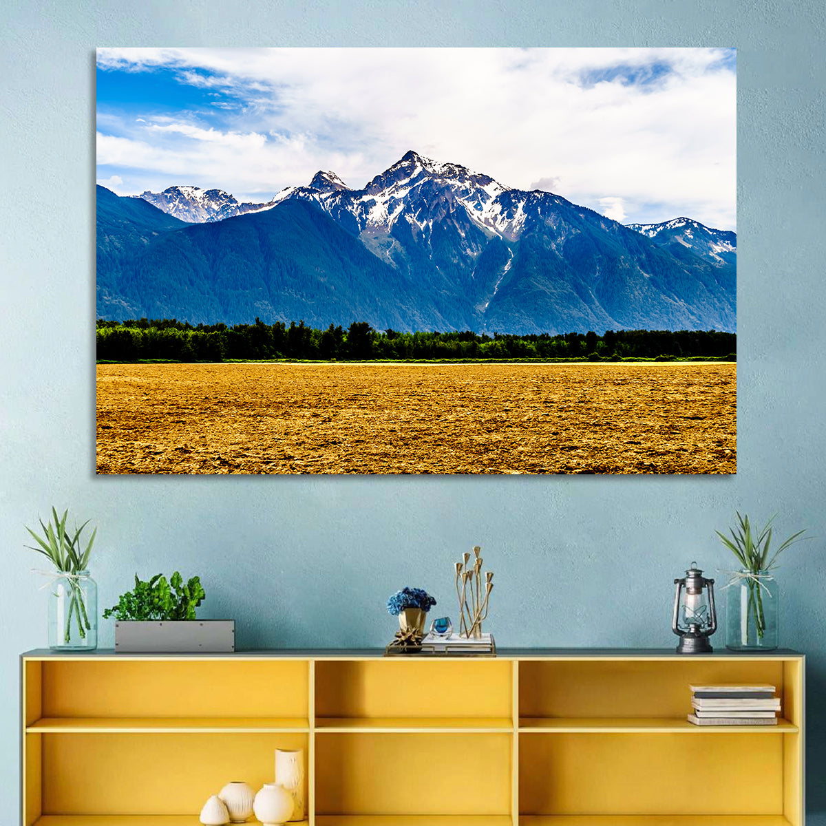 Cheam Mountain Peak Wall Art in a room, landscape