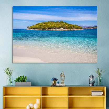 Butrint Turquoise Island Beach Wall Art