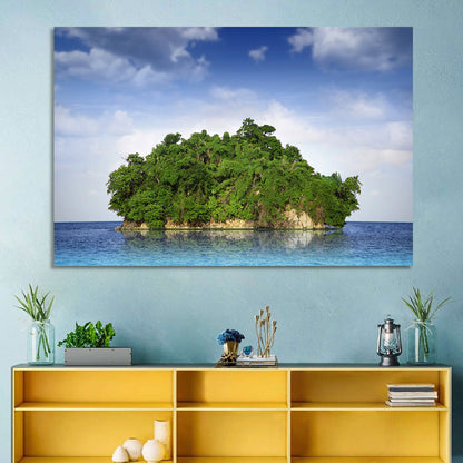 Tranquil Tropical Island Reflection Wall Art