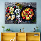 Pesto Baked Chicken Flat Lay Wall Art