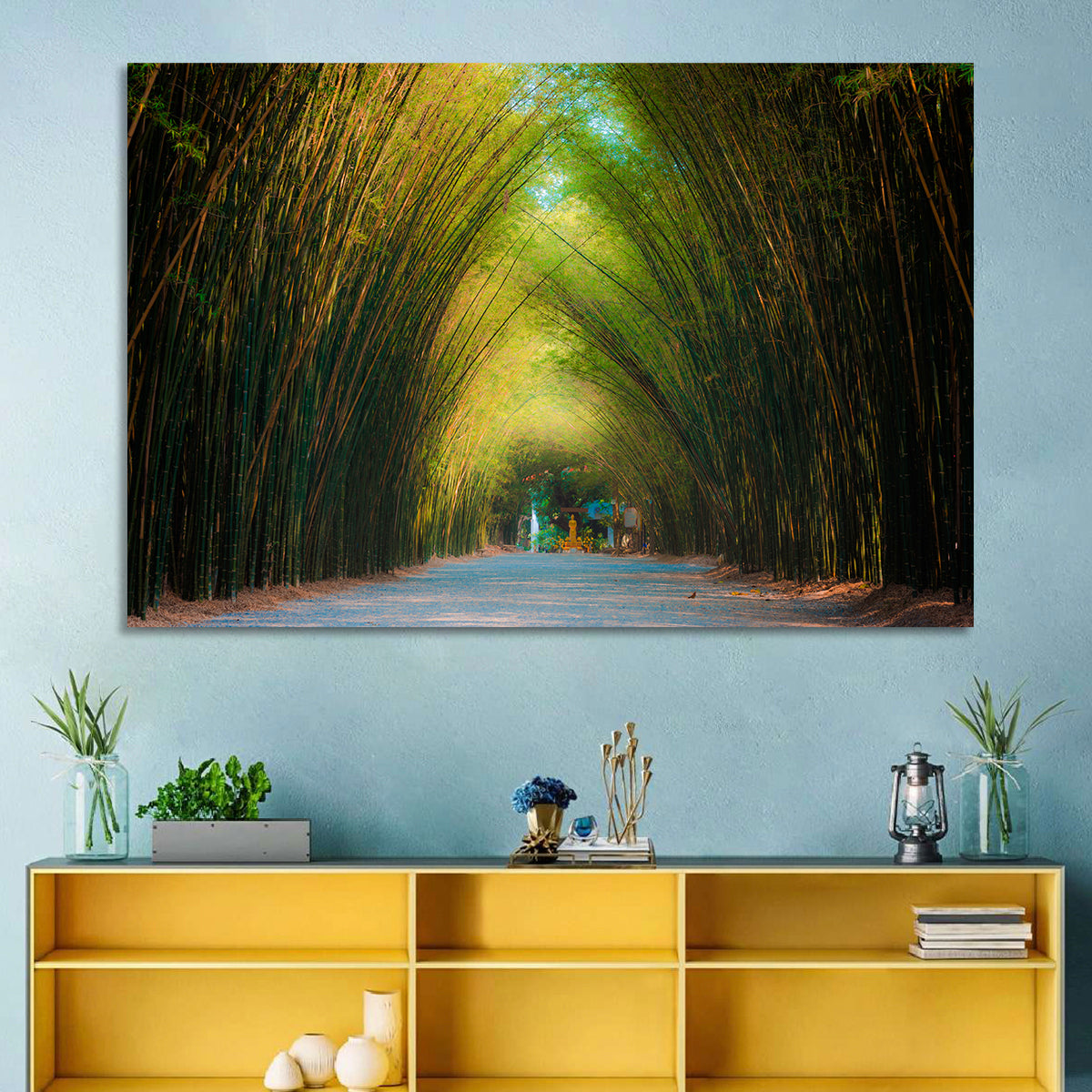 Arched Bamboo Tunnel Wall Art in a room, landscape