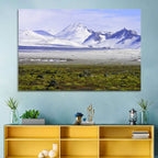 Icelandic Snow and Moss Landscape Wall Art
