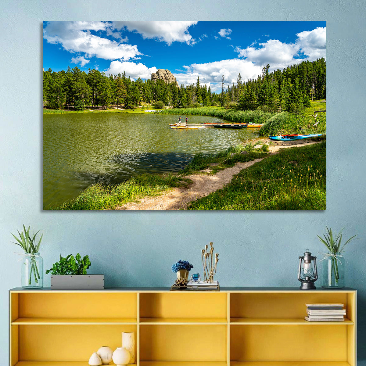 Sylvan Lake Dockside Scene Wall Art