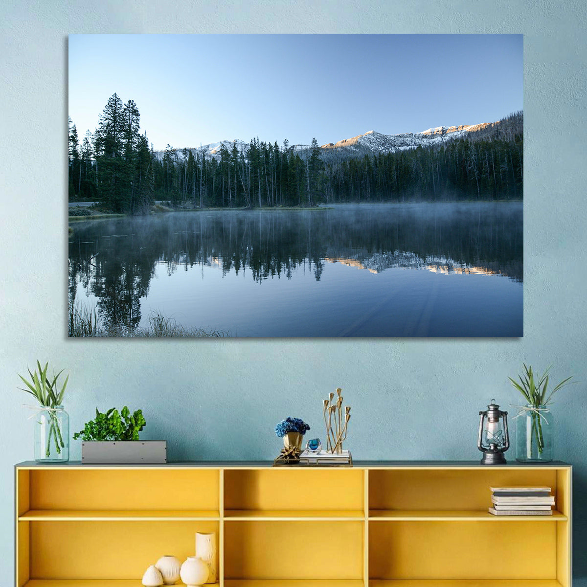 Sylvan Lake Morning Mist Wall Art