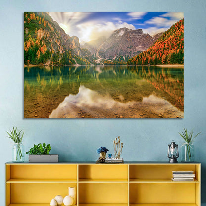 Lago Di Braies Sunrise Wall Art
