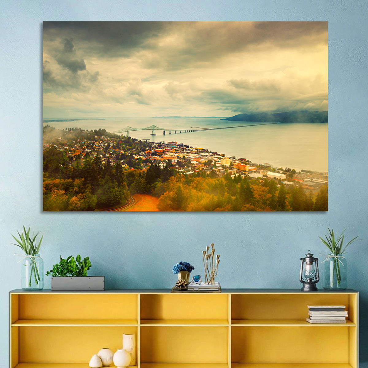 Astoria-megler Bridge Cityscape Wall Art