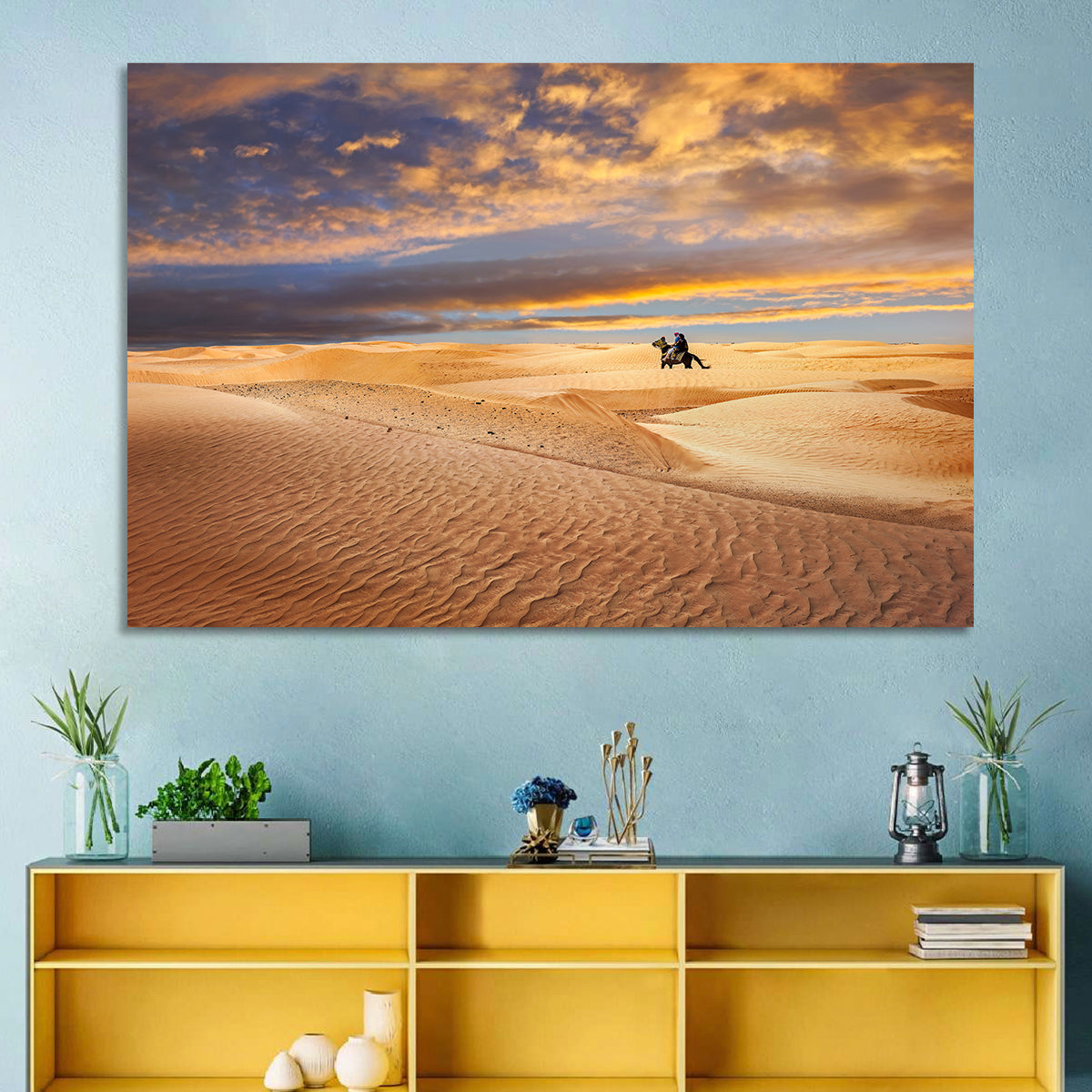 Sahara Camel Rider at Sunset Wall Art