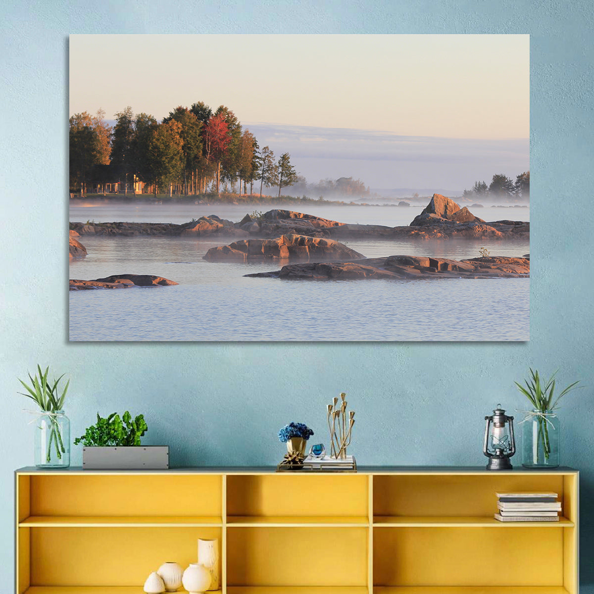 Lake Vanern Misty Shoreline Wall Art