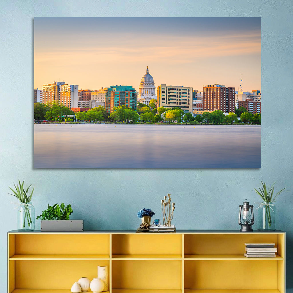 Madison Skyline at Lake Monona Wall Art