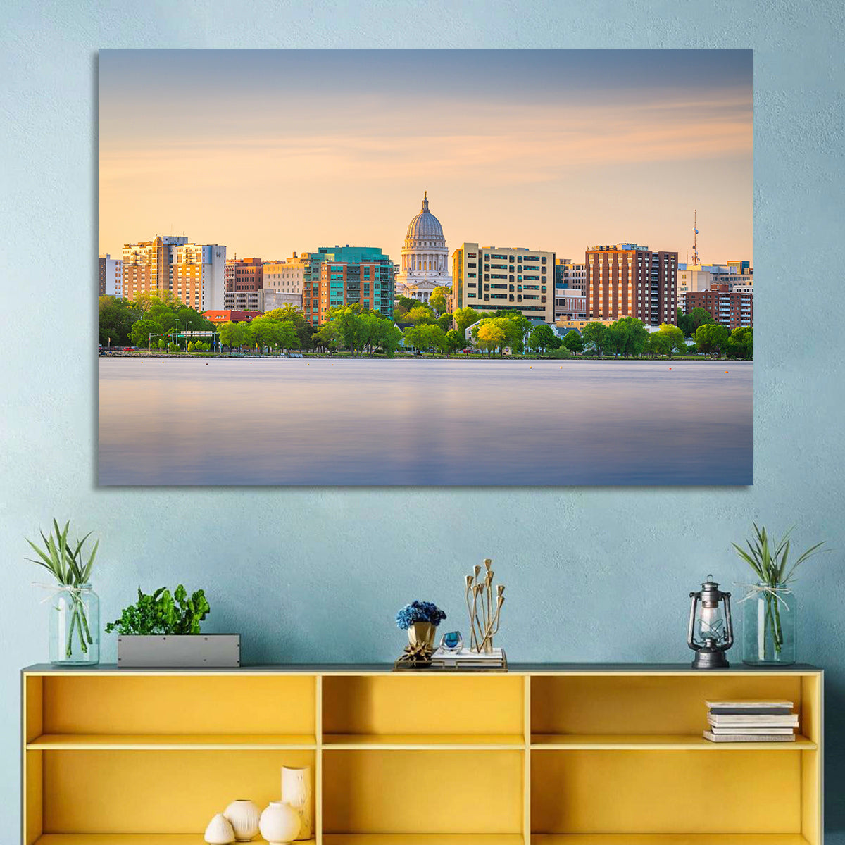 Madison Skyline at Lake Monona Wall Art