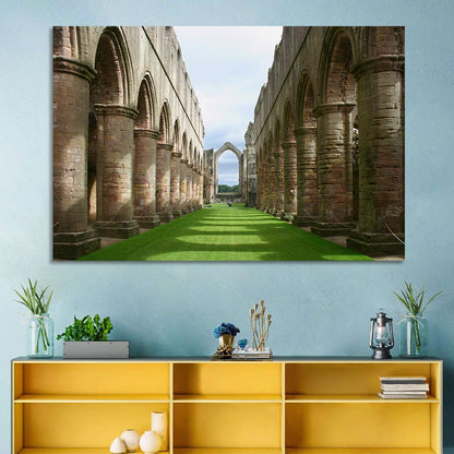 Fountains Abbey Ruins Grassy Nave View Wall Art