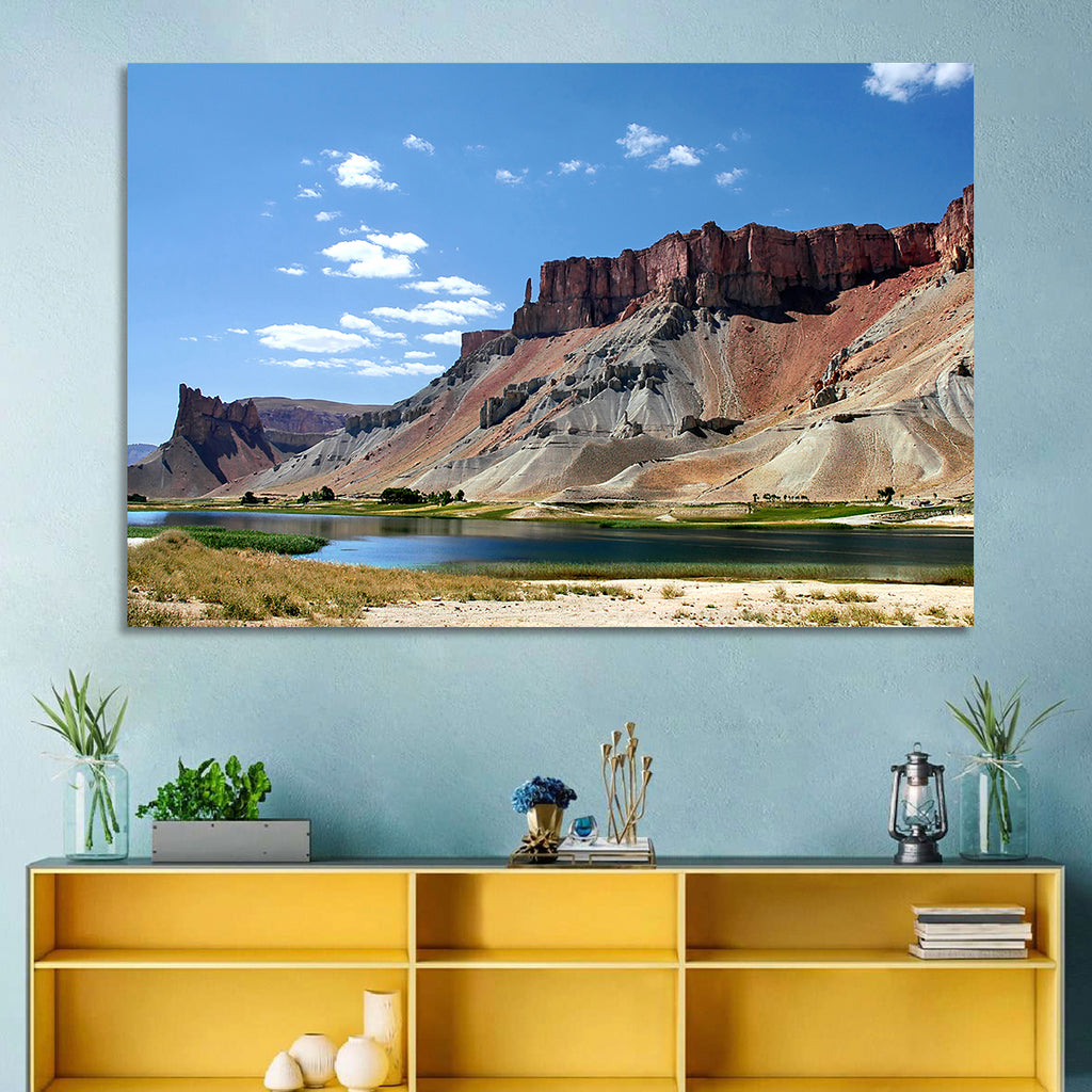 Band-e Amir Lakes and Rock Spire Wall Art