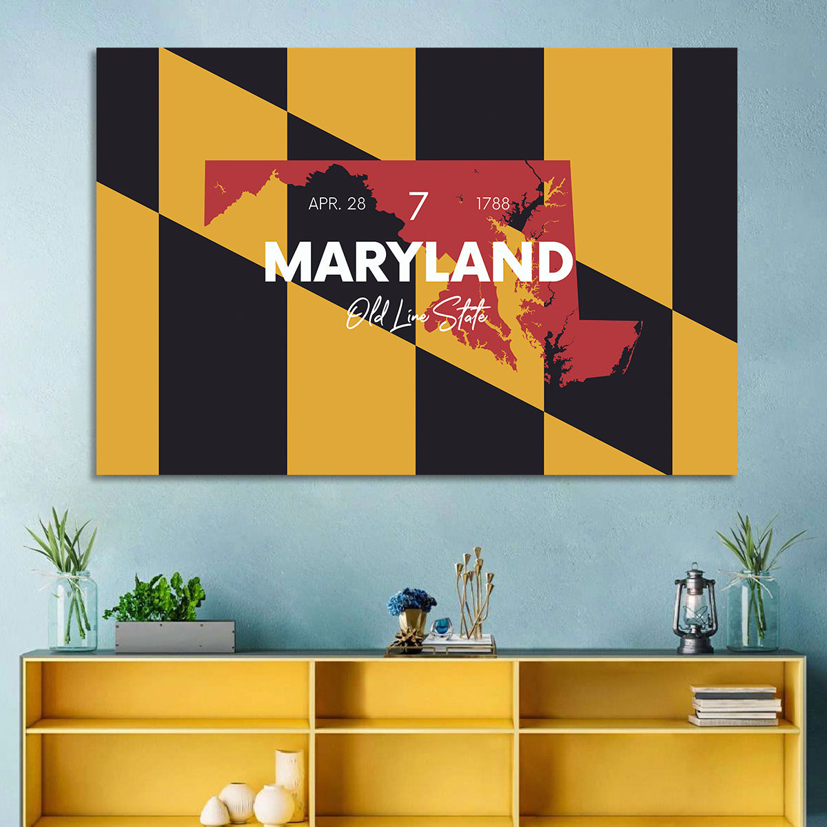 Maryland Flag Map Wall Art