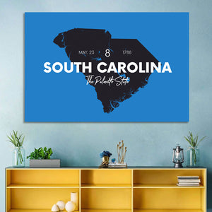 South Carolina State Map Wall Art