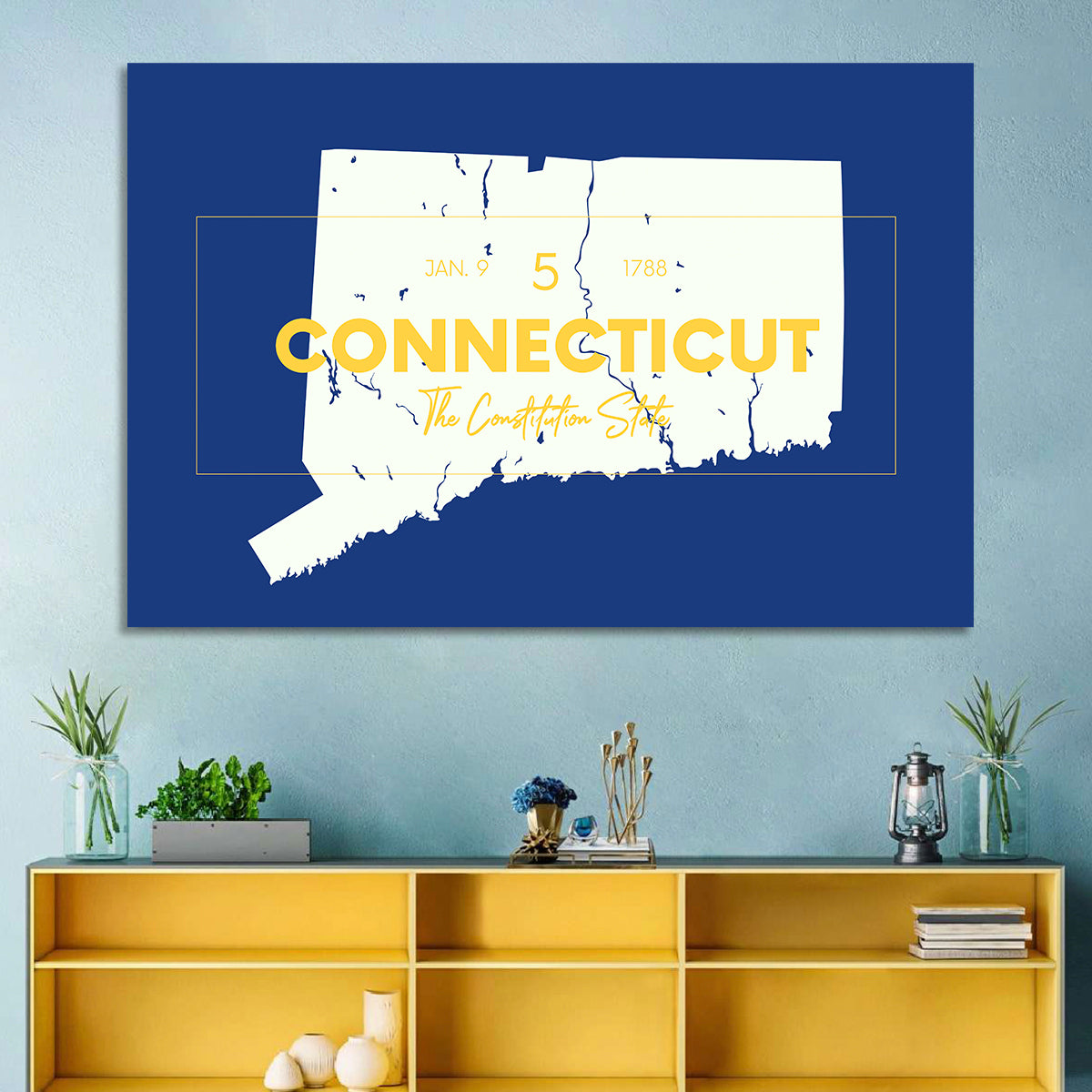 Connecticut State Silhouette Wall Art