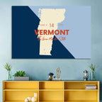 Vermont Map, Green Mountain State Wall Art