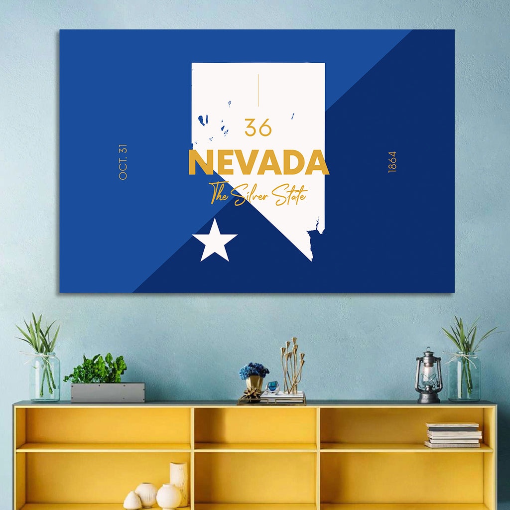 Nevada Map the Silver State Wall Art