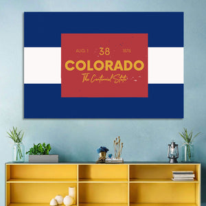 Colorado State Map Wall Art